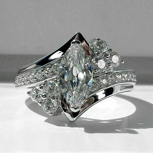 Fashion Horse Eye Copper Plating Zircon Rings