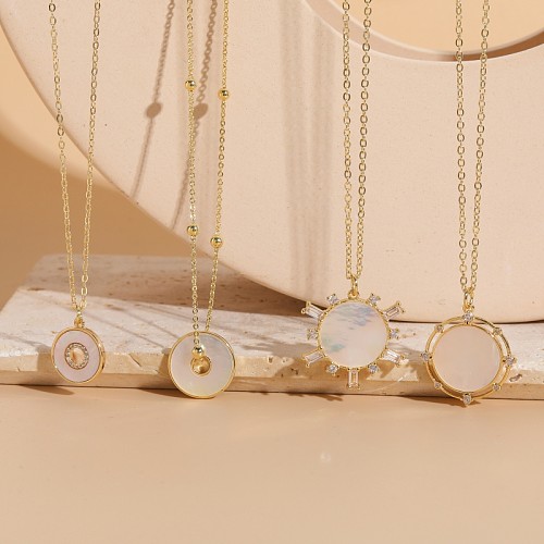 Luxurious Queen Classic Style Geometric Copper Irregular Plating Inlay Zircon 14K Gold Plated Necklace