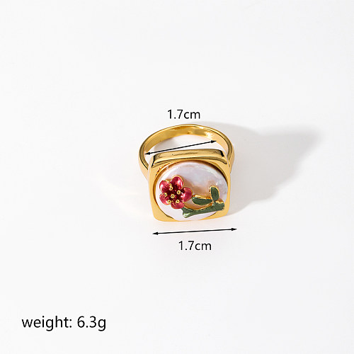 Elegant Glam Lady Flower Copper Plating Open Rings