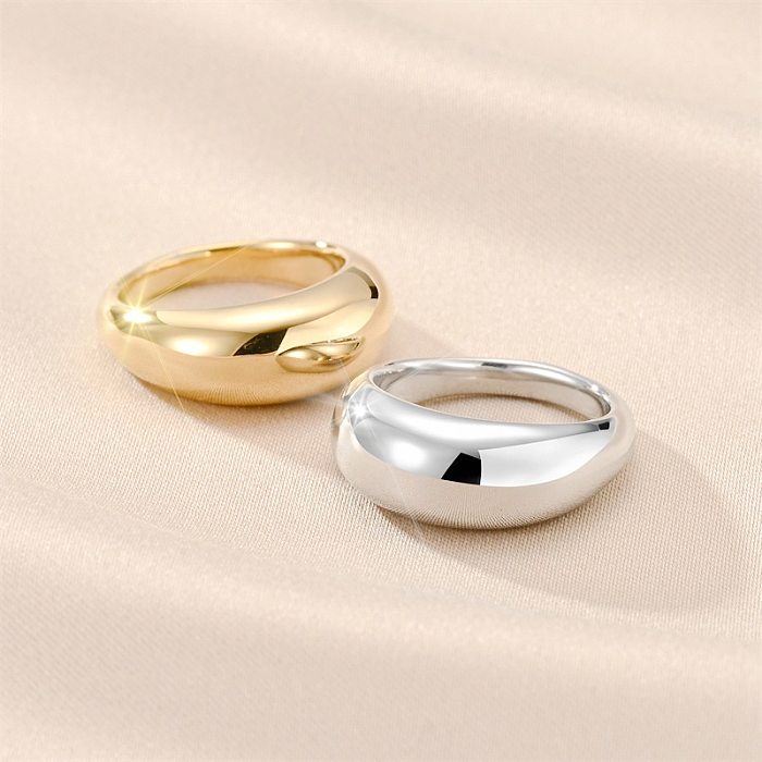 Simple Style Classic Style Solid Color Titanium Steel Polishing Plating Rings