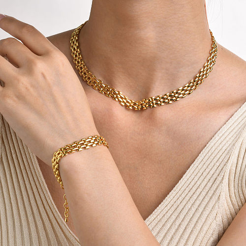 Modische geometrische Kupfer-vergoldete Halskette
