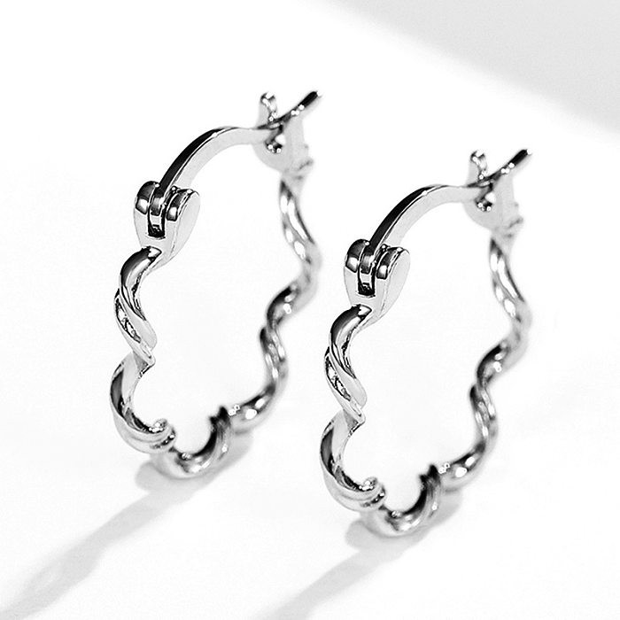 1 Pair Simple Style Waves Copper Earrings