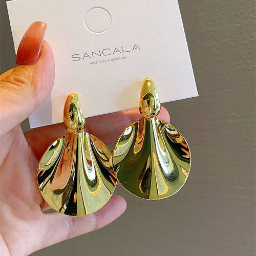 1 Paar moderne Streetwear-Ohrringe aus Kupfer mit geometrischer Beschichtung