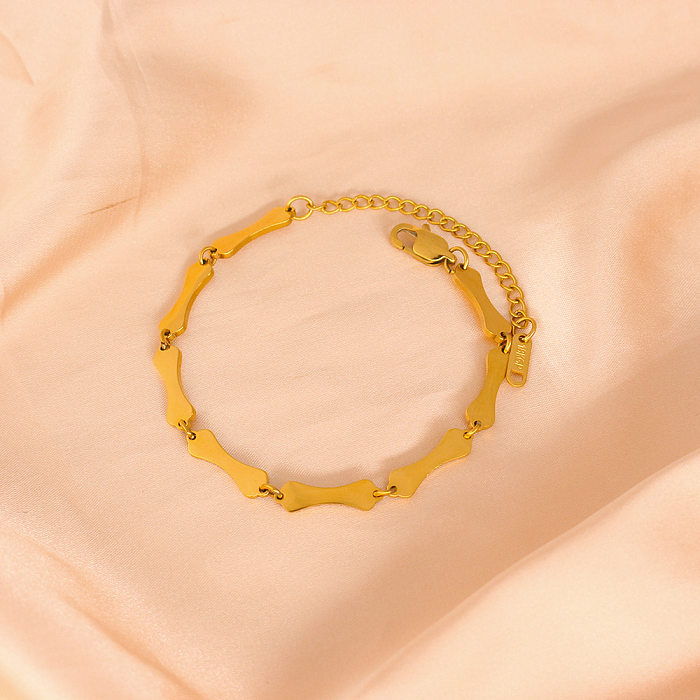 Collier de bracelets de placage d'acier de titane d'acier inoxydable de couleur unie de style simple