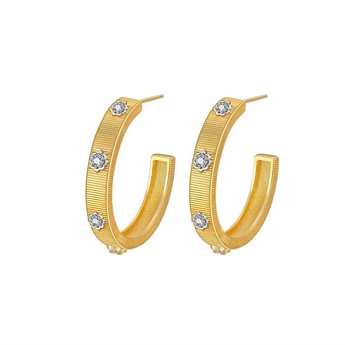 Fashion Geometric Copper Plating Rhinestones Earrings 1 Pair