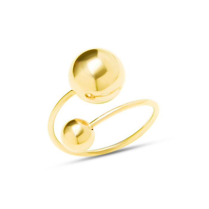 Steel Ball Opening Tail Ring Surgical Steel Material Real Gold Plated Ring Wholesale jewelry