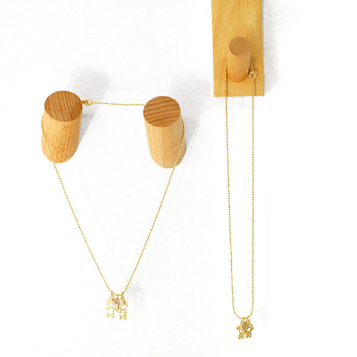 Cross-border Hot-selling Couple Pendant Copper Necklaces