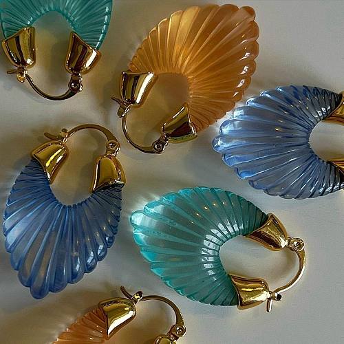 1 Pair Casual Simple Style Solid Color Plating Brass 18K Gold Plated Earrings
