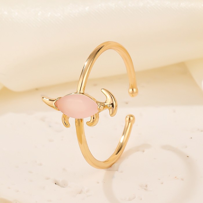 Cute Modern Style Animal Copper Plating Inlay Zircon Open Rings