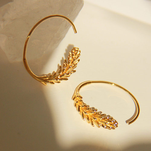 French Style Grain Copper Earrings Plating Copper Earrings