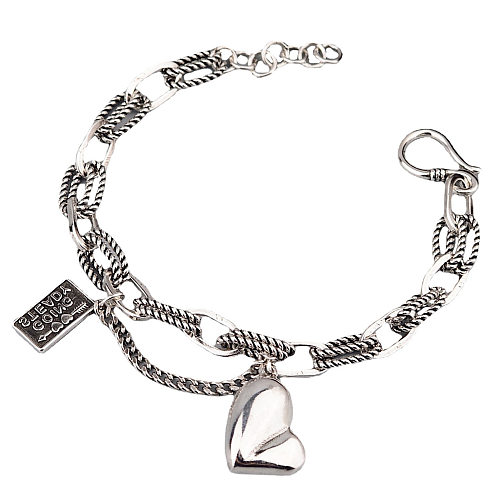 Bracelets plaqués cuivre en forme de cœur de style cool