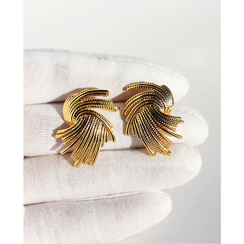 Fashion Solid Color Copper Plating Ear Studs 1 Pair