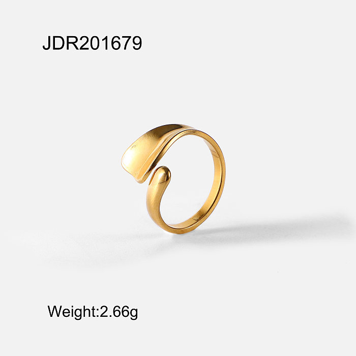 European And American 18K Gold-plated Stainless Steel Special-shaped Open Ring Geometric Ring