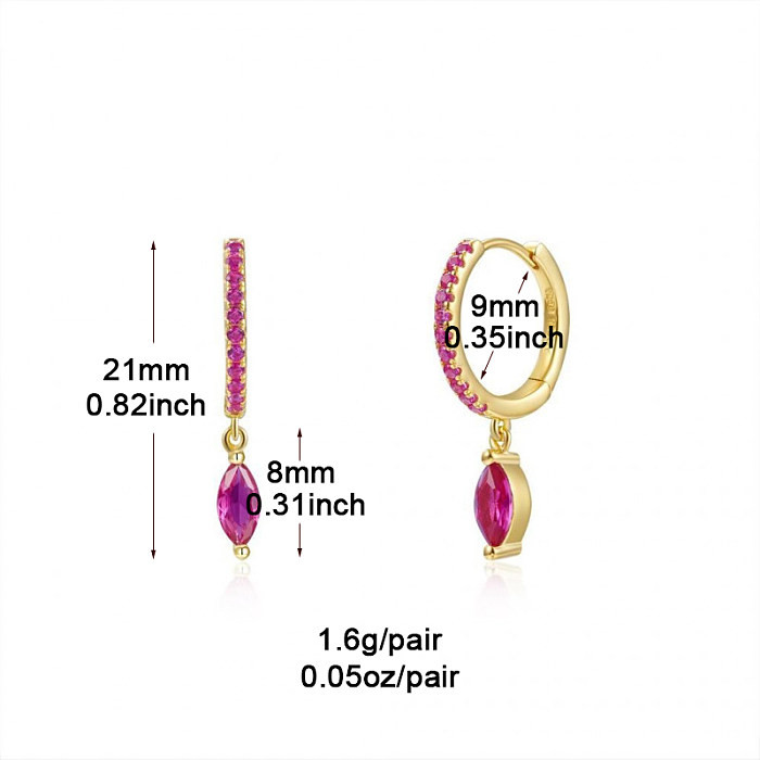1 Pair IG Style Water Droplets Plating Inlay Copper Zircon White Gold Plated Gold Plated Earrings