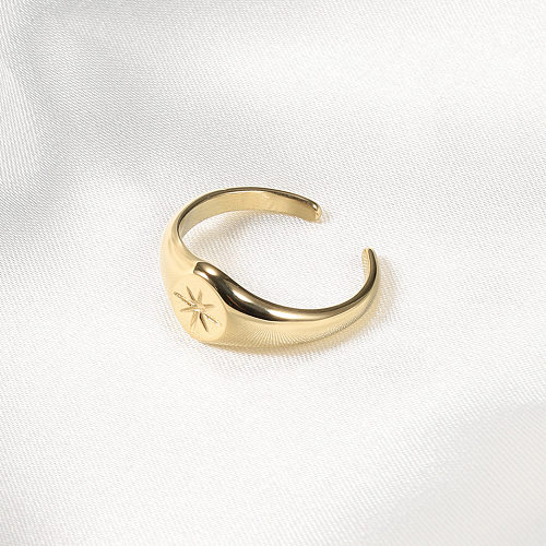Acier inoxydable élégant d'hexagramme de mariage plaquant les anneaux ouverts plaqués par or 14K