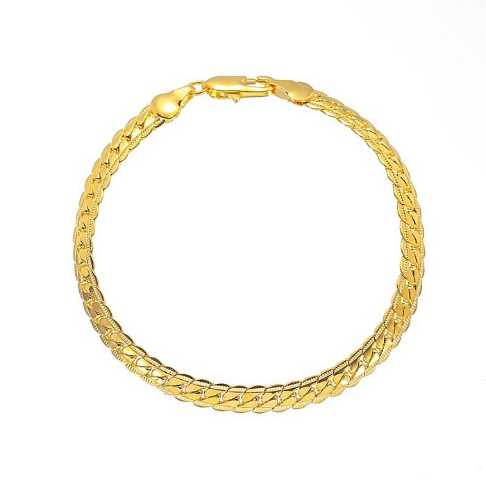 New Exquisite Embossed Chain Simple Metal Twist Chain Men's Bracelet
