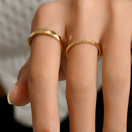 Anéis de cobre em losango de estilo simples e moderno