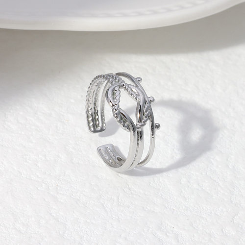IG Style Simple Style Knot Stainless Steel Plating Hollow Out Open Ring