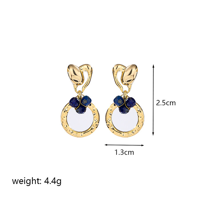 1 Pair Elegant Simple Style Roman Style Geometric Plating Inlay Copper Crystal Freshwater Pearl Zircon 18K Gold Plated Drop Earrings