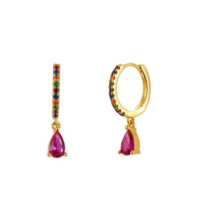 Fashion Geometric Copper Drop Earrings Plating Inlay Zircon Copper Earrings