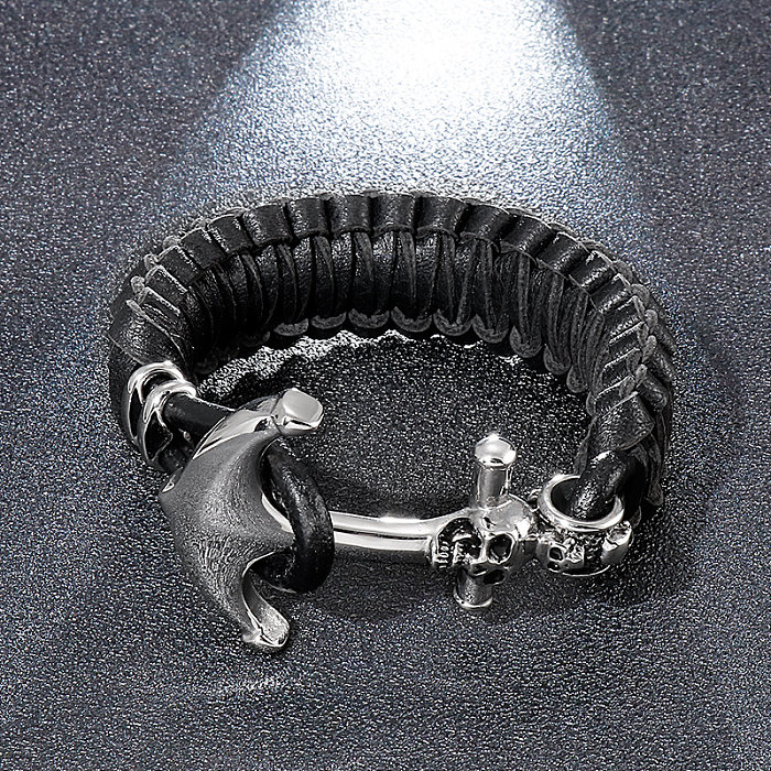 Bracelets de polissage en acier titane ancre Streetwear