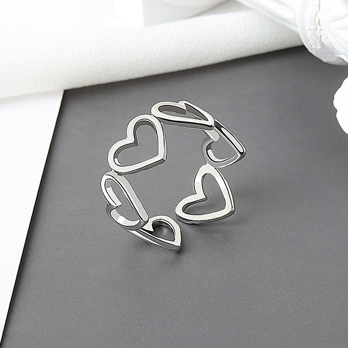 Korean Style New Hollow Love Stylish Opening Ring Women Ins Special-Interest Design Trendy Unique Heart-Shaped Ring