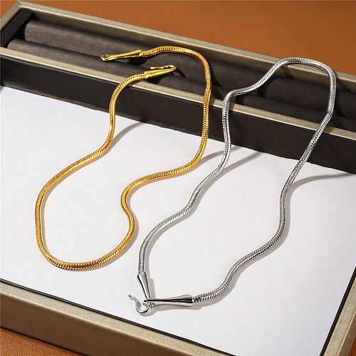 Einfache, einfarbige, vergoldete Halskette mit Kupferbeschichtung