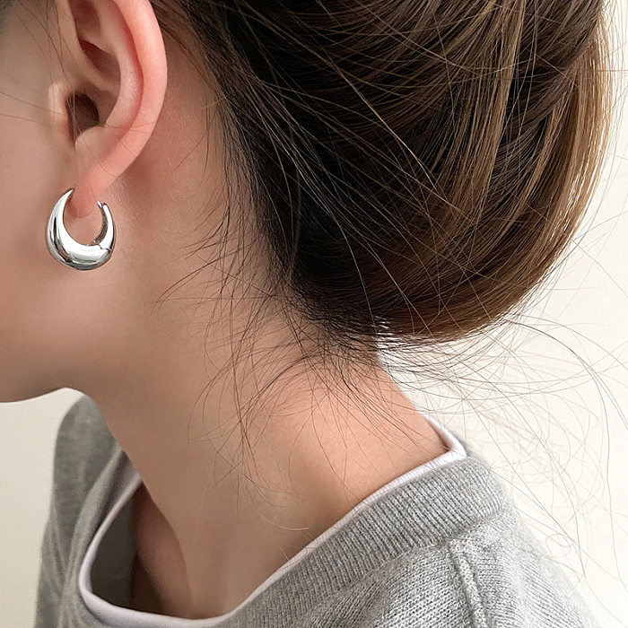 Basic Commute Korean Style Geometric Copper Plating Earrings 1 Pair