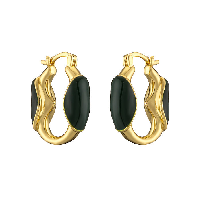1 Piece Modern Style U Shape Enamel Copper Earrings