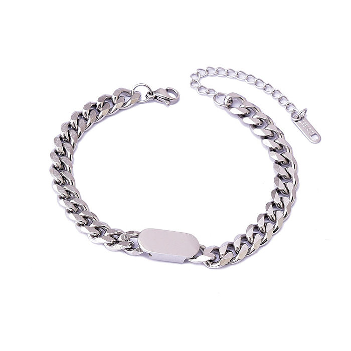 Conjunto de joias de colar de pulseiras de aço de titânio em forma de U de estilo simples por atacado