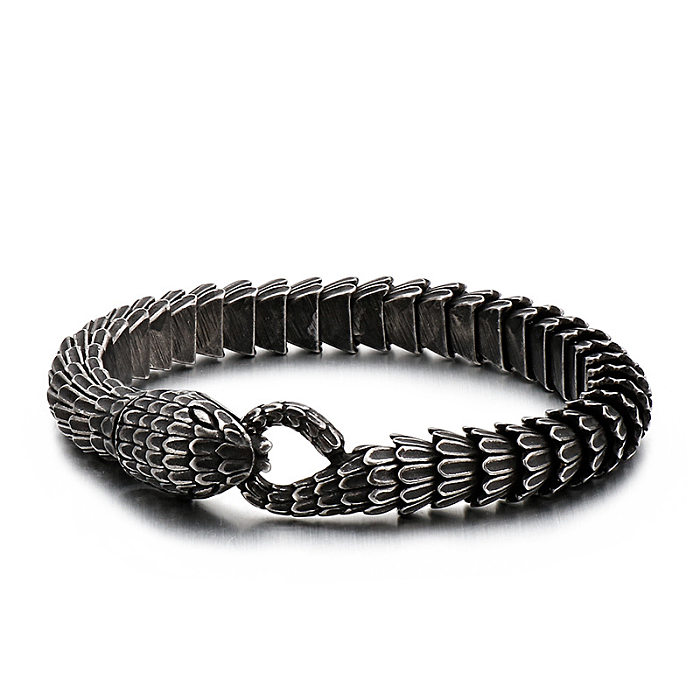 Collier de bracelets en acier inoxydable serpent punk