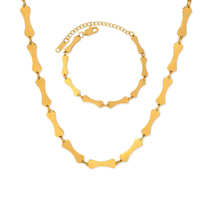 Einfacher Stil, einfarbige Halskette aus Edelstahl mit Titanstahlbeschichtung