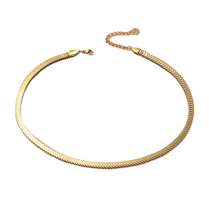Classic Style Solid Color Titanium Steel Plating Bracelets Necklace