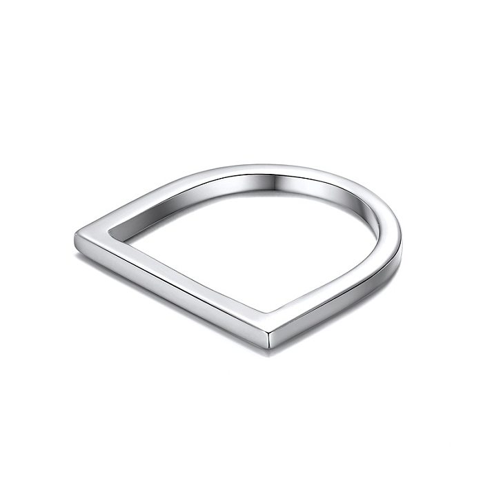 Anéis de aço inoxidável com letras de estilo simples a granel
