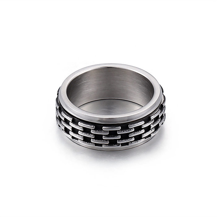 Korean Version Of 316 Stainless Steel Drip Oil Ring Black Design Couple Ring Men And Women Ring Wholesale