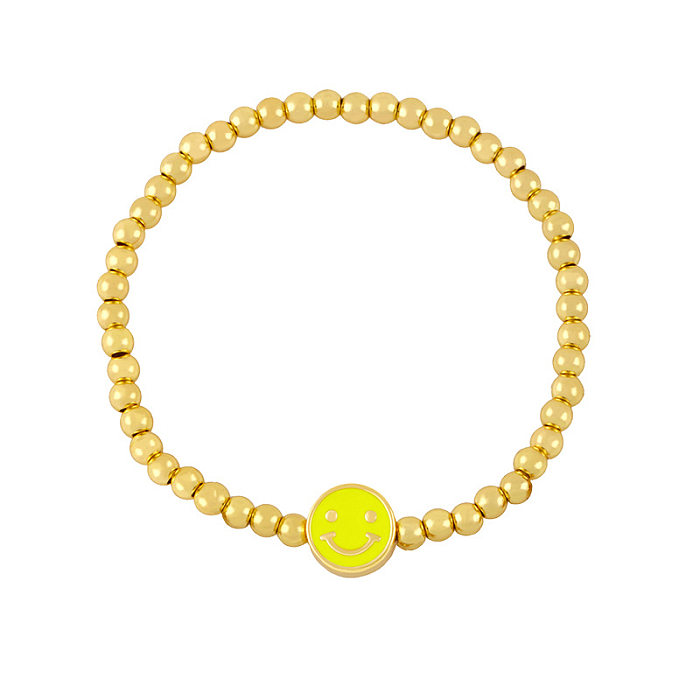 المجوهرات الكورية نمط وجه مبتسم مطرز سوار مطلية بالذهب المجوهرات بالجملة