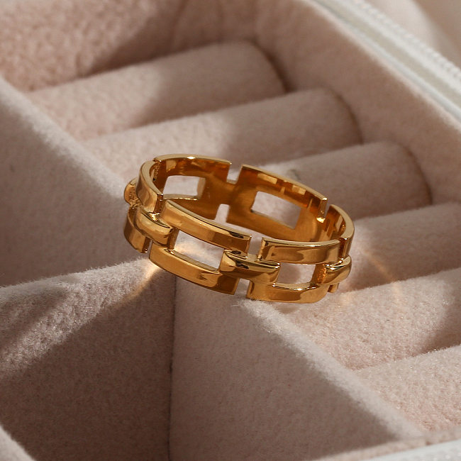Fashion Geometric Stainless Steel Rings Chain Stainless Steel Rings