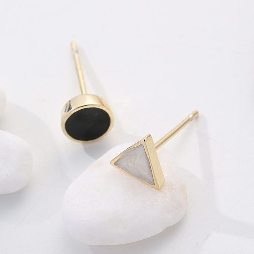 1 Pair Modern Style Triangle Copper Ear Studs