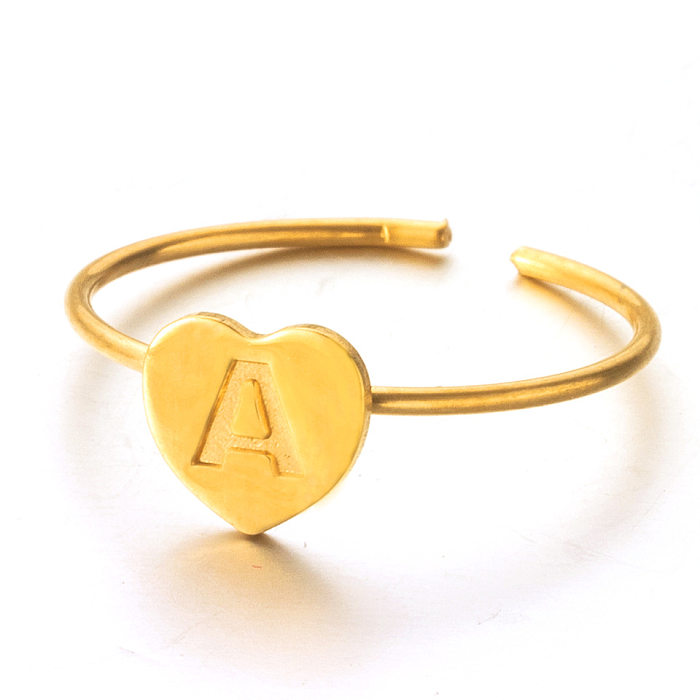 Fashion English 26 Letters Stainless Steel Ring Wholesale