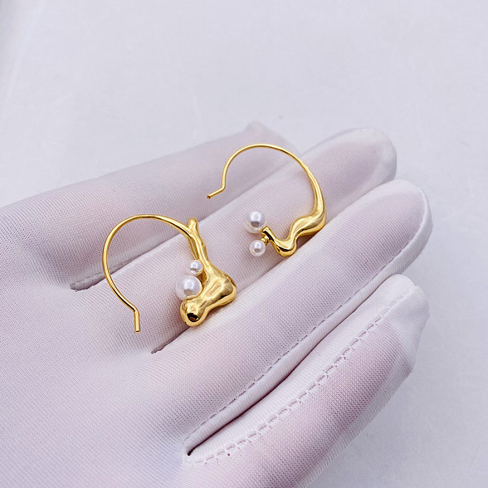 1 Paar modische, einfarbige Ohrringe mit Kupferbeschichtung