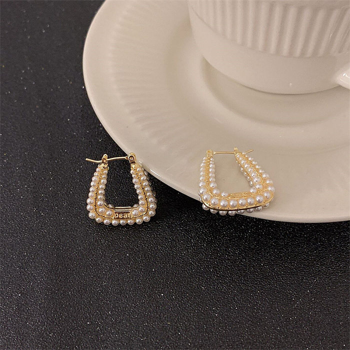 1 Pair Simple Style U Shape Copper Plating Metal Earrings