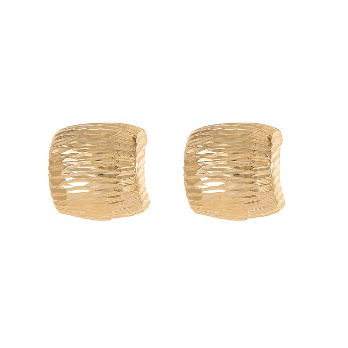 1 Pair Casual Round Polishing Plating Copper Gold Plated Ear Studs