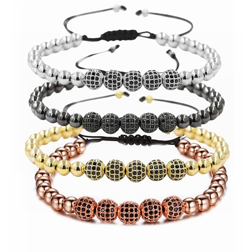 Bracelets ronds en perles de cuivre à la mode