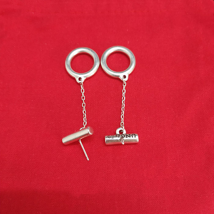 1 Paar schlichte, künstlerische runde Quasten-Ohrringe mit Kupfer- und Silberplattierung