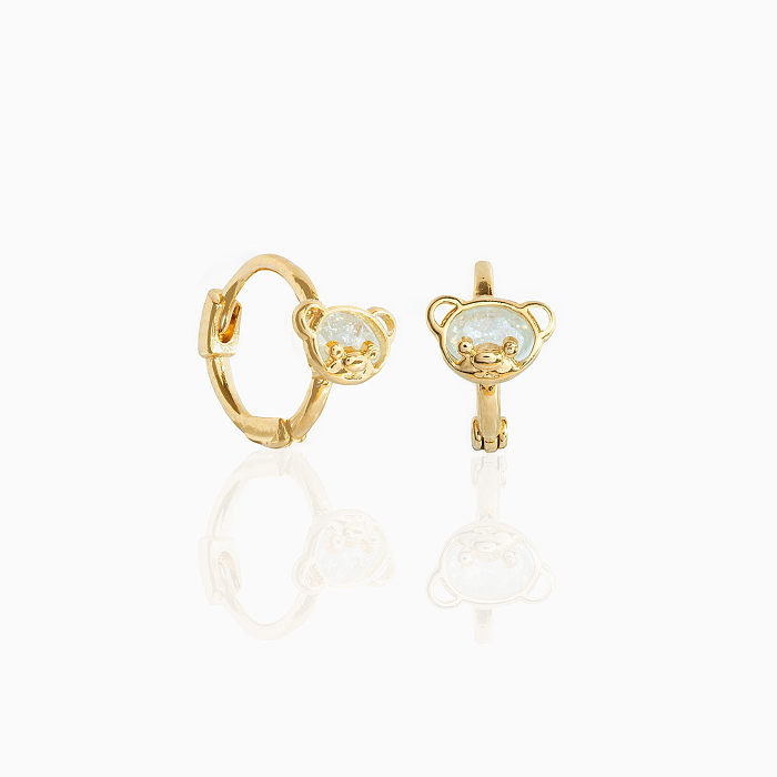 Fashion Animal Brass Earrings Zircon Copper Earrings