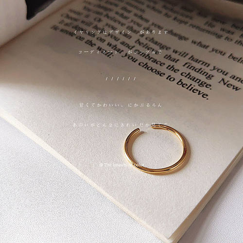 Simple Style Round Copper Plating Open Ring