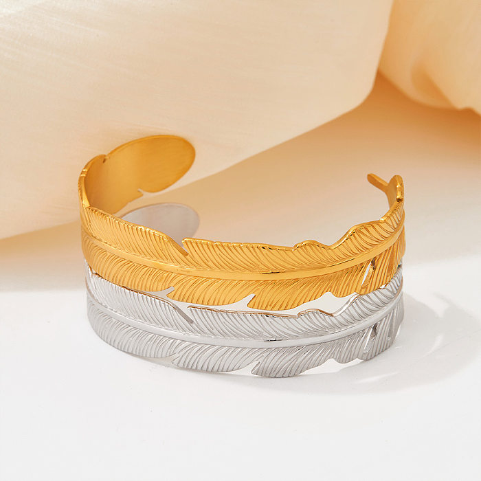 Mode Feder Edelstahl Titan Stahl Beschichtung Ringe Armbänder 1 Stück