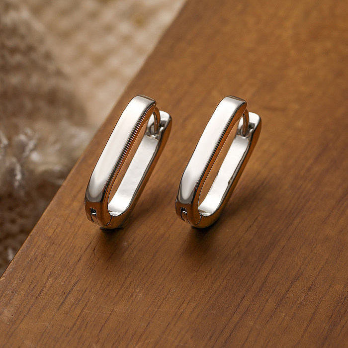 1 Pair Elegant Simple Style Geometric Plating Inlay Copper Zircon 18K Gold Plated Earrings