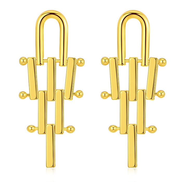 1 Pair Elegant Novelty Irregular Geometric Plating Copper 18K Gold Plated Drop Earrings
