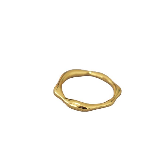 Simple Style Circle Copper Irregular Plating 18K Gold Plated Rings